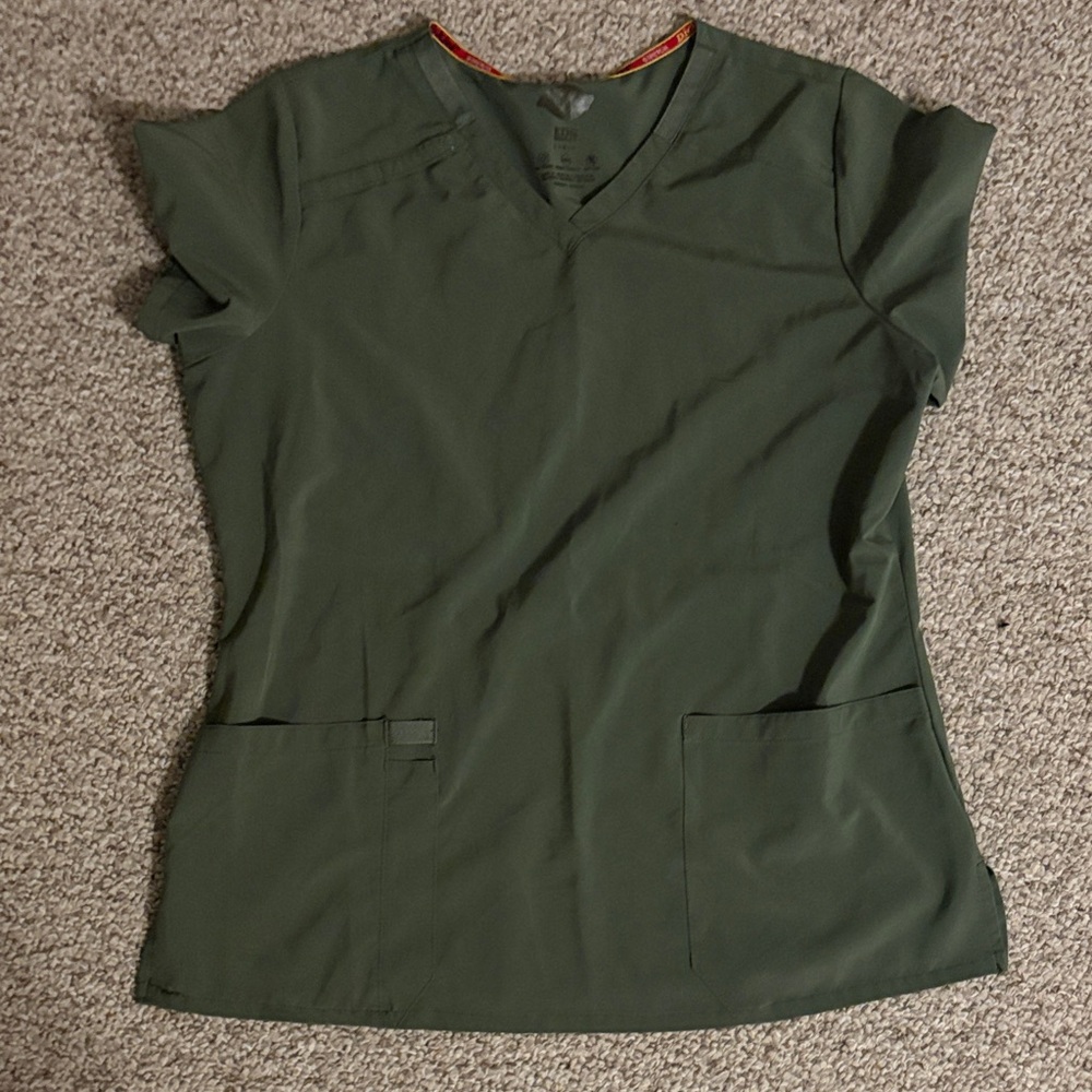 Dickies Olive Green Women's Short Sleeve scrub top